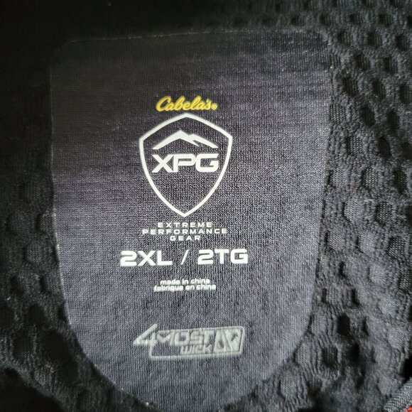 Cabela’s XPG Extreme Performance Long Sleeve Shirt, Men’s 2XL, Black/Red, Hooded - Picture 7 of 10